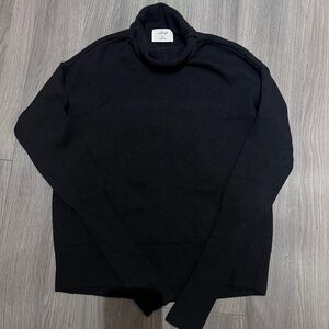 aritzia wilfred cyprie merino wool black knit sweater